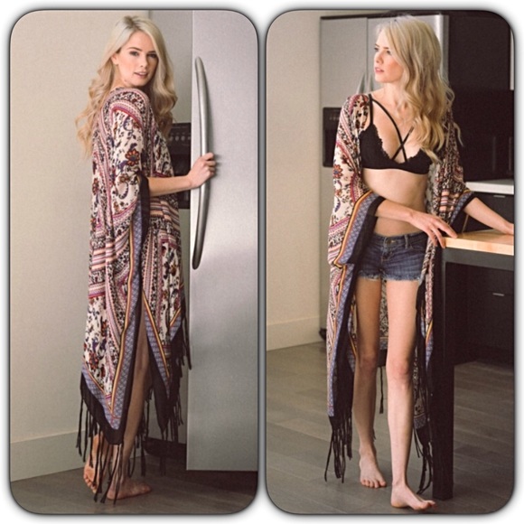 Chic Multicolor Boho Swim Coverup - Picture 2 of 7